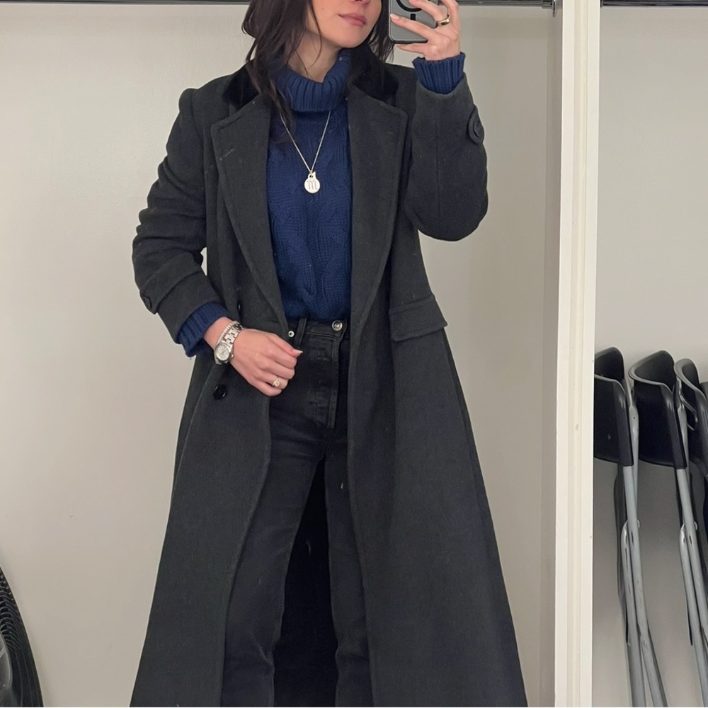 Vintage WOOL dark grey coat - Picture 6 of 9